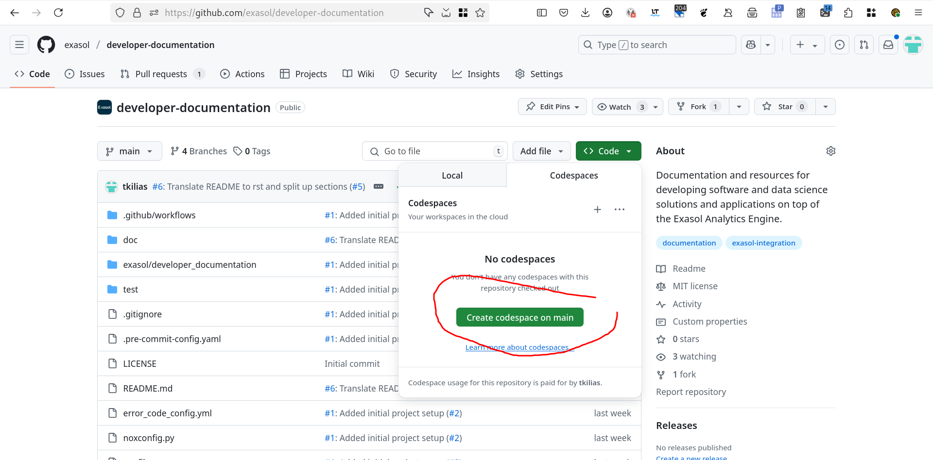 Start a Codespace on GitHub